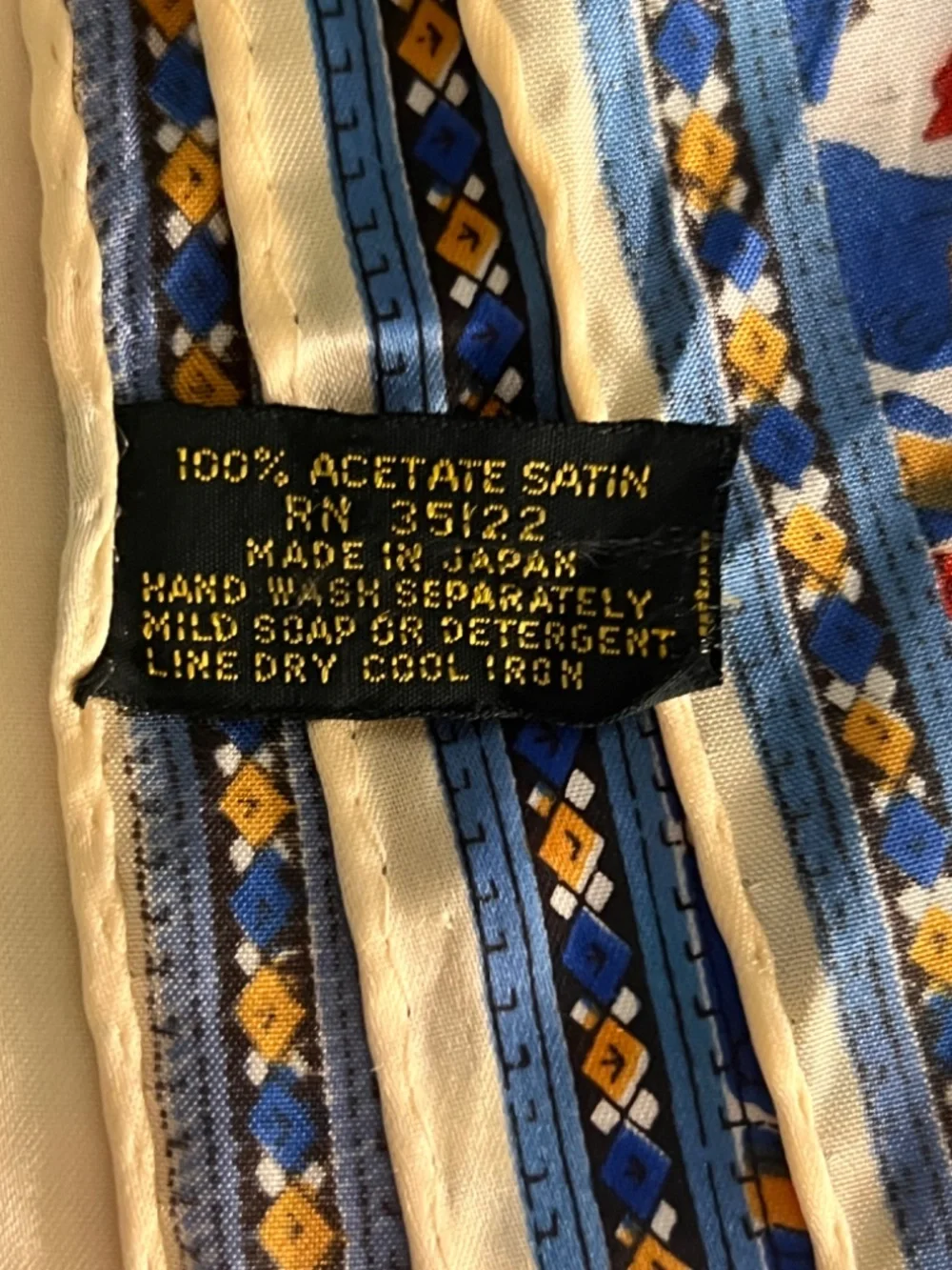 Vintage Peck & Peck Asian Design Square Acetate Scarf